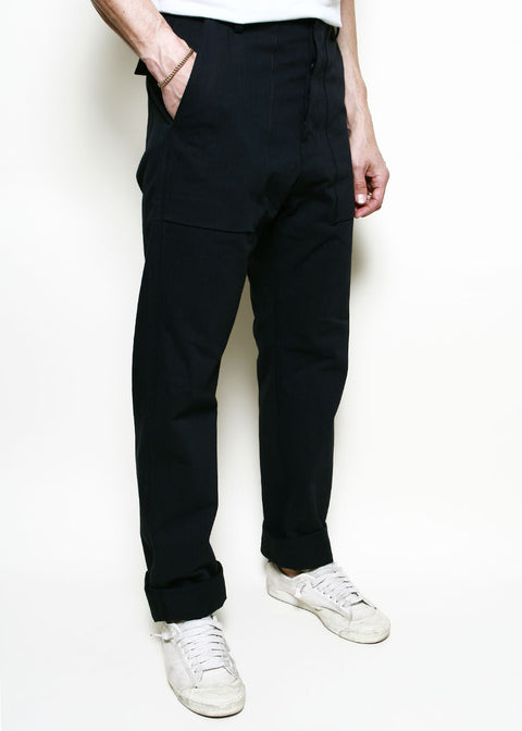 Fatigue Pants // Black Herringbone
