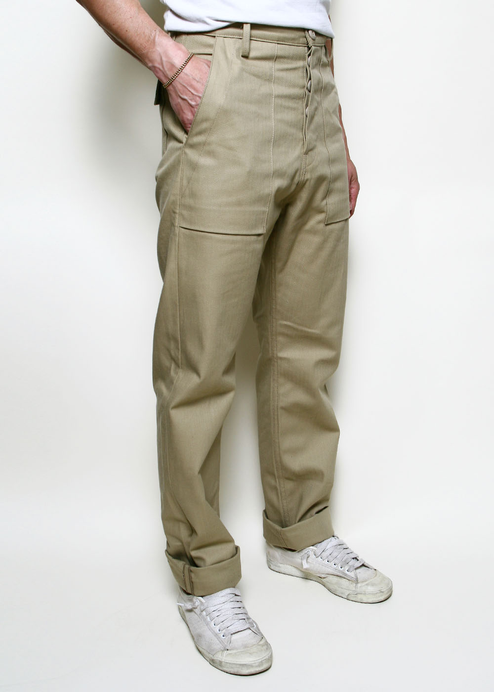 Fatigue Pants // Khaki Herringbone – Rogue Territory