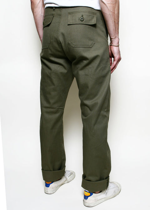 Fatigue Pants // Olive Herringbone