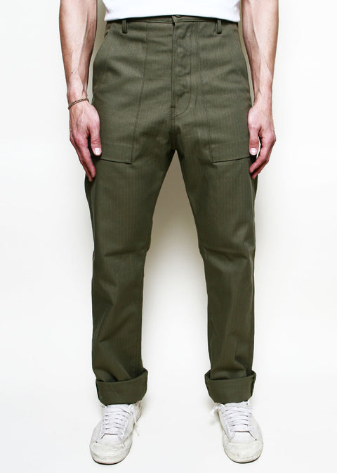 Fatigue Pants // Olive Herringbone
