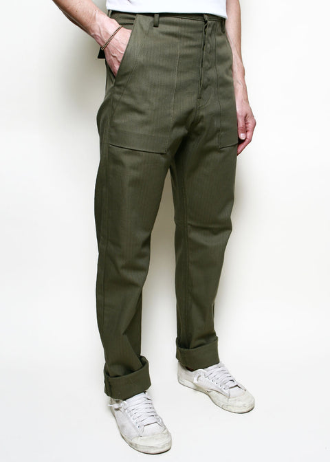 Fatigue Pants // Olive Herringbone