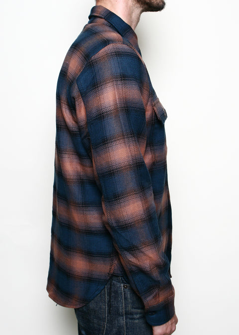 Field Shirt // Navy/Blush Ombre Plaid
