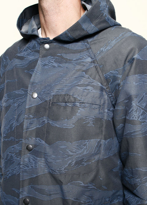 Hooded Supply Jacket // Tiger Camo Blue