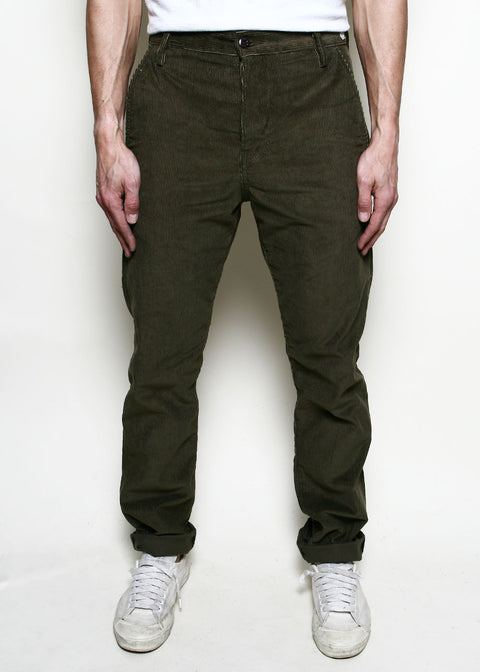 Officer Trousers High // Olive Corduroy