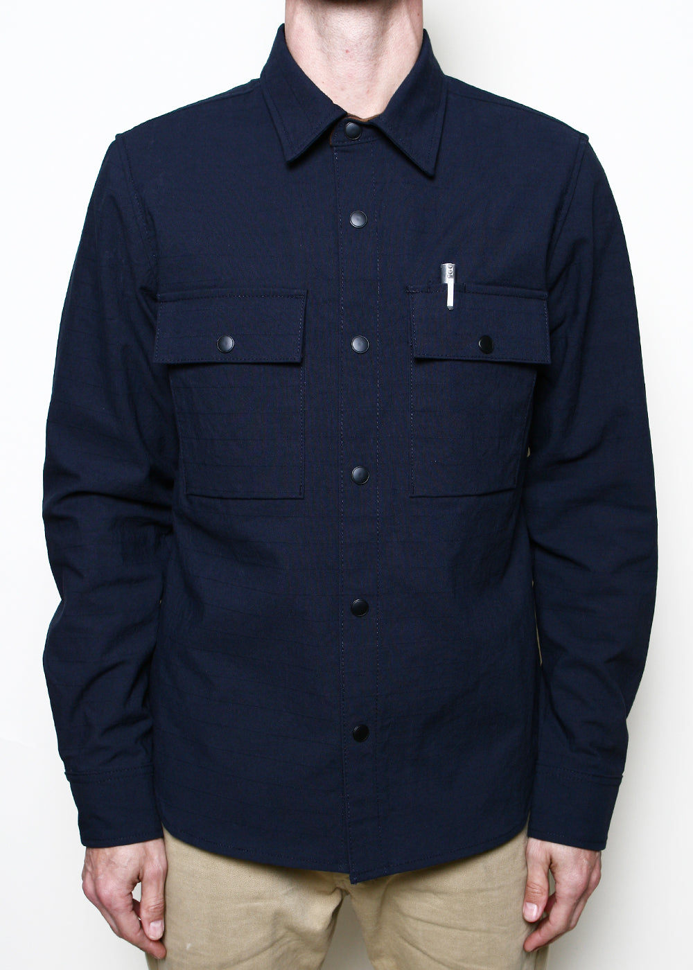 Oxford Overshirt // Navy Nylon Grid – Rogue Territory