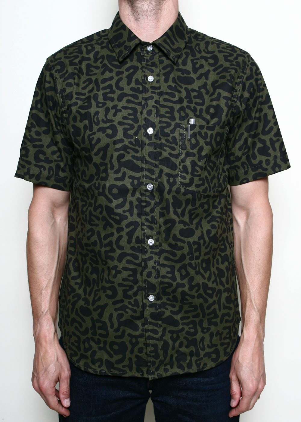 Oxford Shirt // Alphabet Camo Olive – Rogue Territory