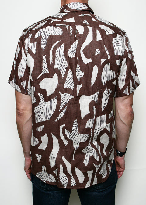 Oxford Shirt // Brown Shapes