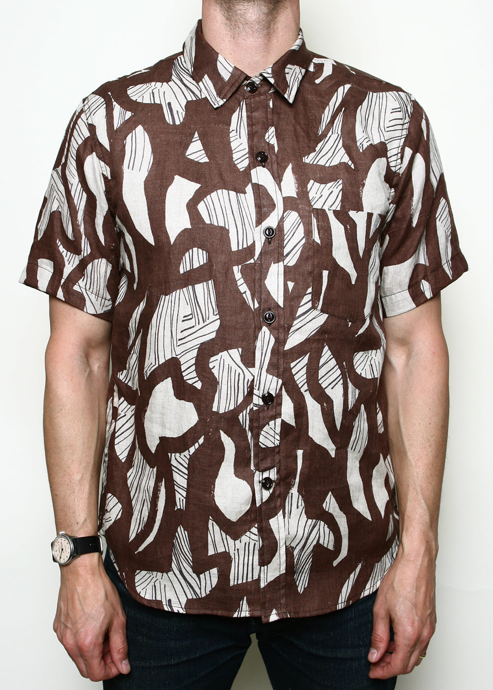 Oxford Shirt // Brown Shapes – Rogue Territory