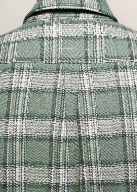 Oxford Shirt // Sage Herringbone Plaid