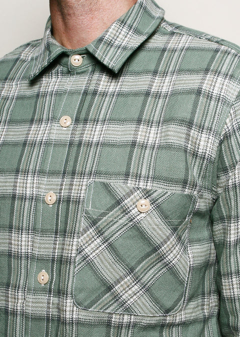 Oxford Shirt // Sage Herringbone Plaid