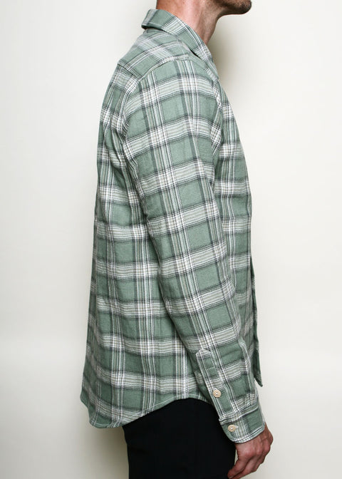 Oxford Shirt // Sage Herringbone Plaid