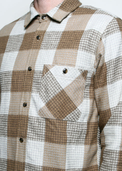 Oxford Shirt // Tan Waffle Plaid