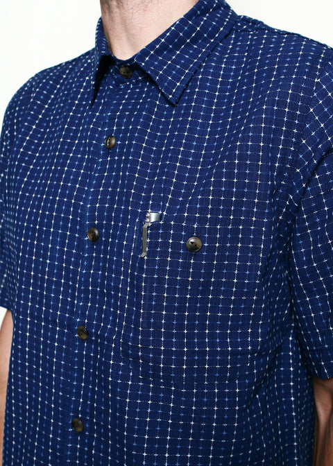 Oxford Shirt // Indigo Sashiko Grid