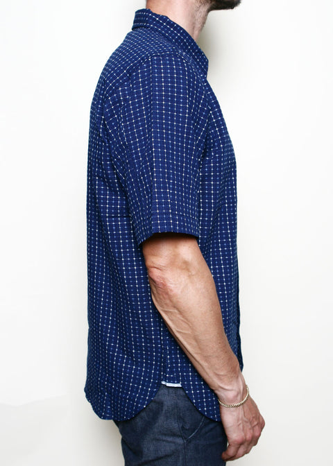 Oxford Shirt // Indigo Sashiko Grid