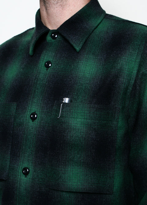  Utility Shirt // Green Wool Plaid