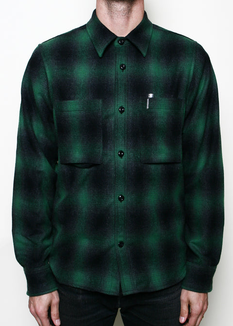 Utility Shirt // Green Wool Plaid