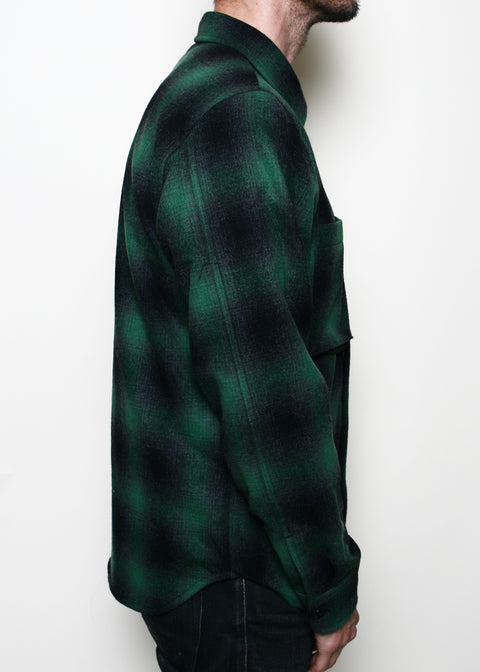  Utility Shirt // Green Wool Plaid