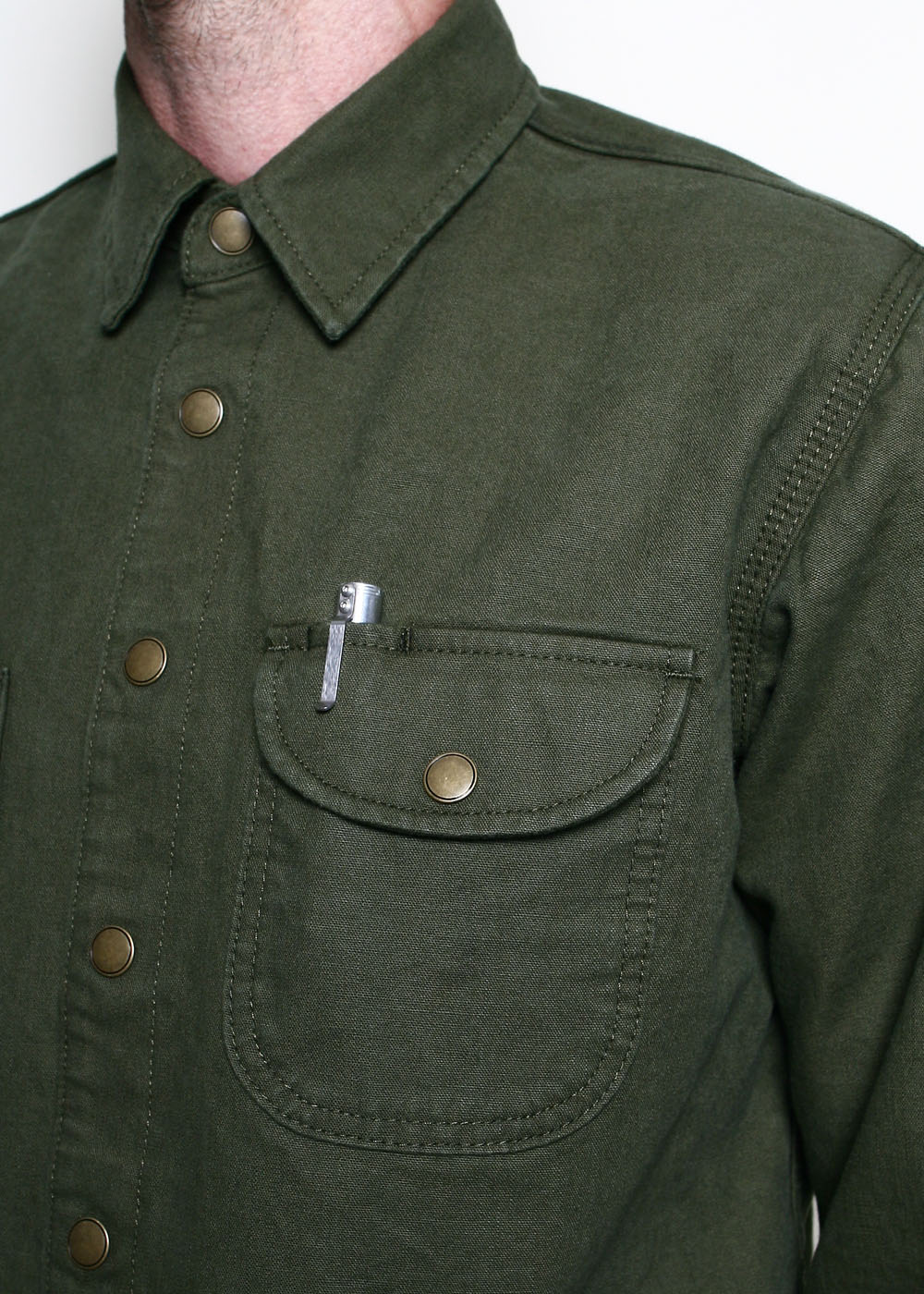 Work Shirt // Dyed Canvas Olive – Rogue Territory