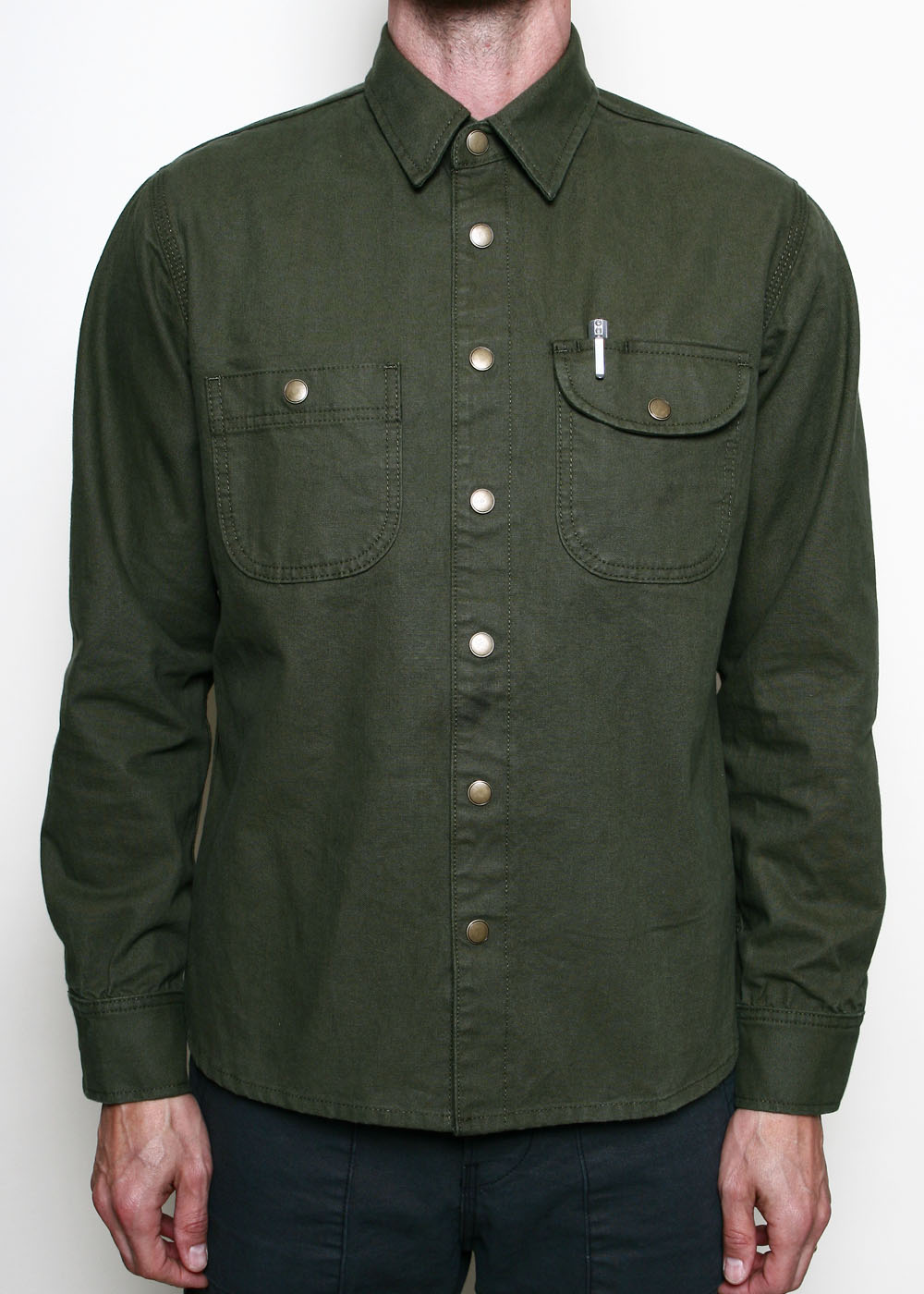 Work Shirt // Dyed Canvas Olive – Rogue Territory