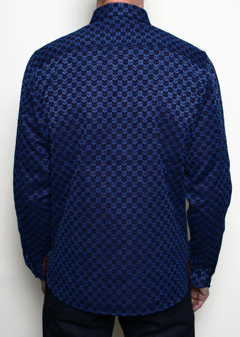 Work Shirt // Indigo Sashiko Wavy Check