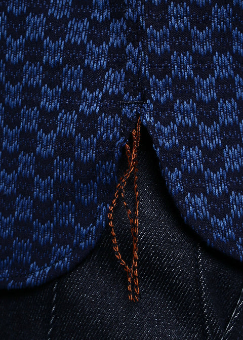 Work Shirt // Indigo Sashiko Wavy Check