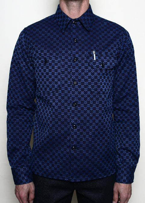 Work Shirt // Indigo Sashiko Wavy Check