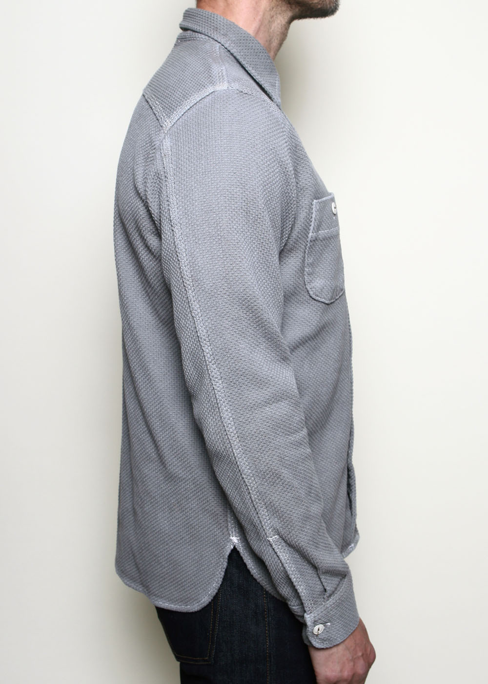 Work Shirt // Dyed Grey Sashiko – Rogue Territory