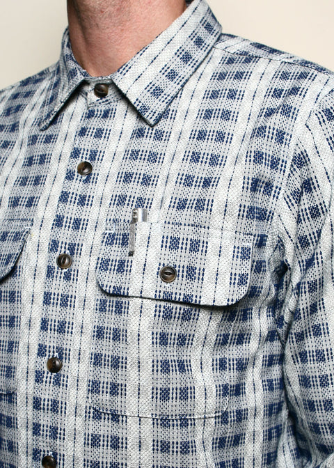Field Shirt // Indigo x Natural Sashiko Check