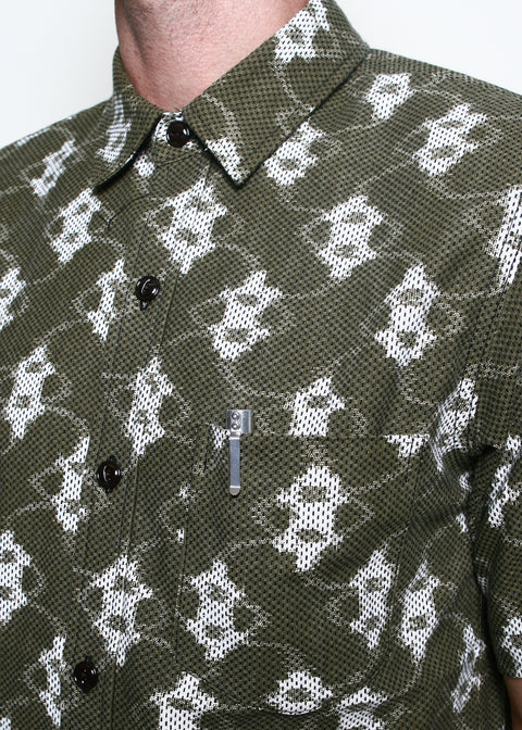  Oxford Shirt // Ikat Sashiko Olive