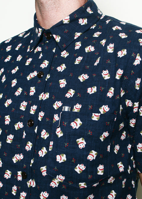  Oxford Shirt // Indigo Lucky Cat