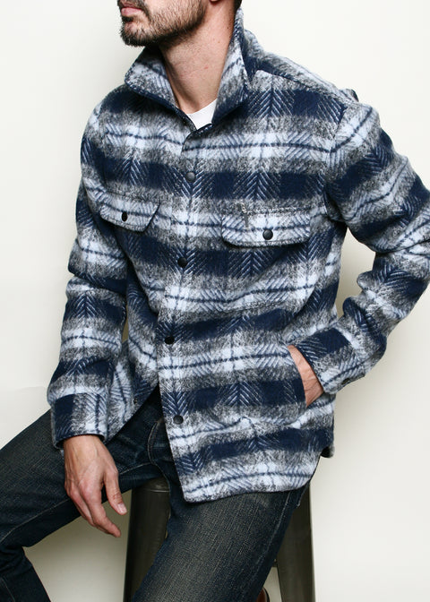  Rogue Territory Blue Plaid Wool Field Jacket