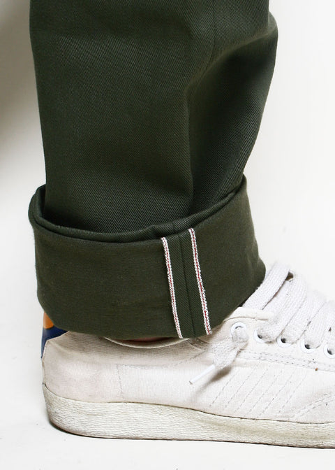  Officer Trousers High // Olive Selvedge