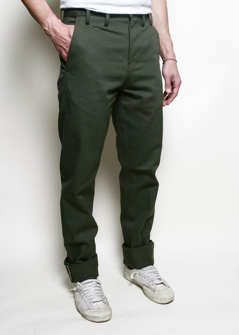 Officer Trousers High // Olive Selvedge
