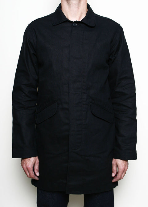 Trench Coat // Black Dry Wax Canvas