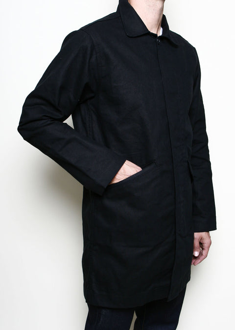 Trench Coat // Black Dry Wax Canvas