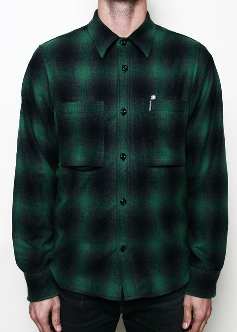  Utility Shirt // Green Wool Plaid