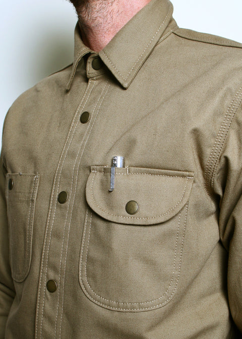  Work Shirt // Khaki Selvedge Canvas