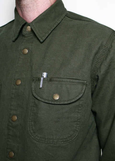 Work Shirt // Dyed Canvas Olive