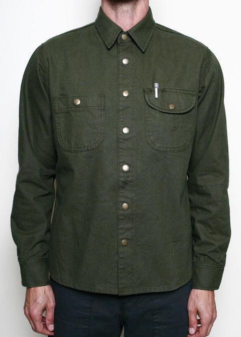 Work Shirt // Dyed Canvas Olive