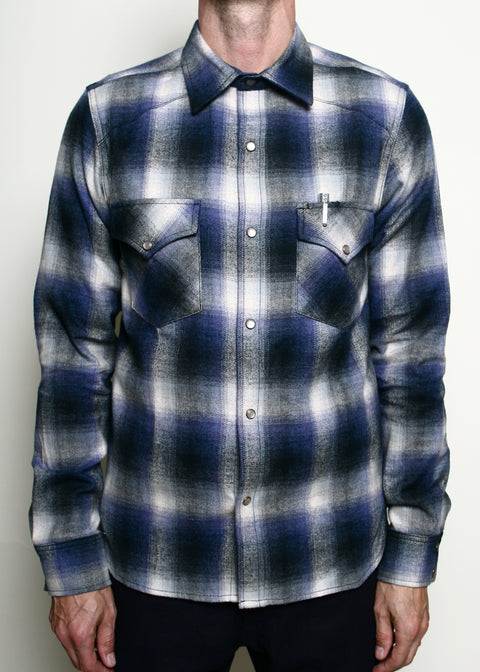 Western Shirt // Bluebell Brushed Plaid