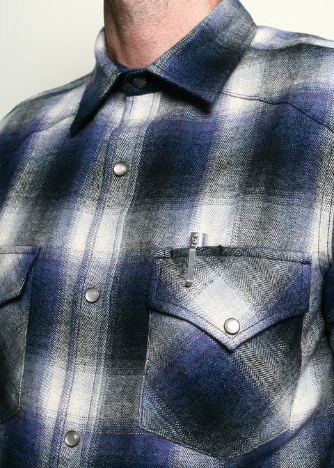 Western Shirt // Bluebell Brushed Plaid