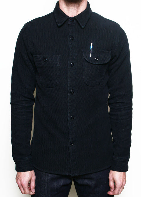 Work Shirt // Dyed Black Sashiko