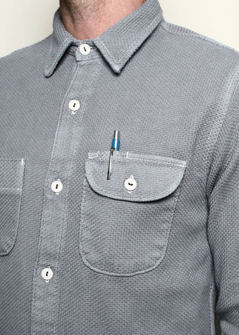 Work Shirt // Dyed Grey Sashiko