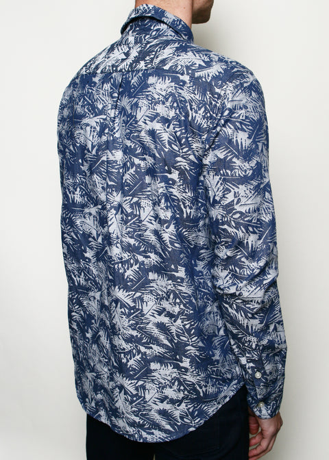  Oxford Shirt // Indigo Palm Jacquard