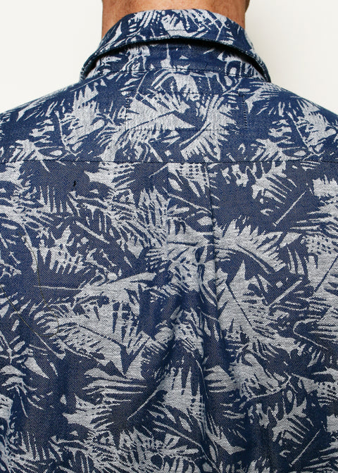  Oxford Shirt // Indigo Palm Jacquard