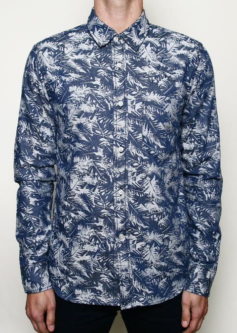 Oxford Shirt // Indigo Palm Jacquard