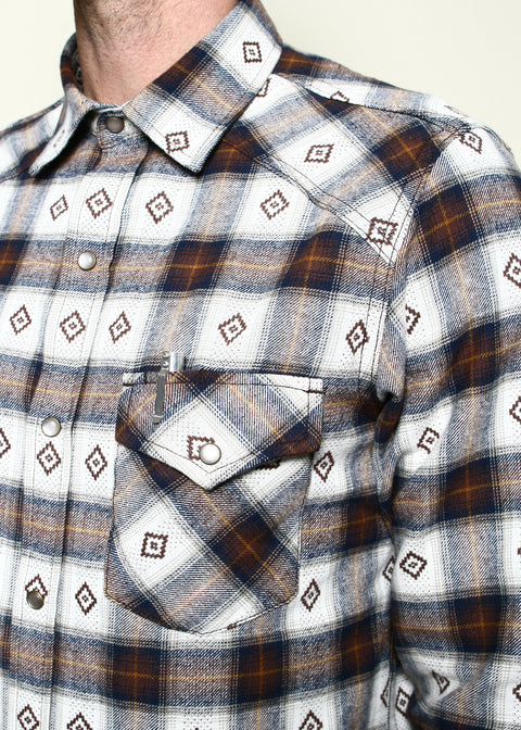  Western Shirt // Brown Diamond Plaid
