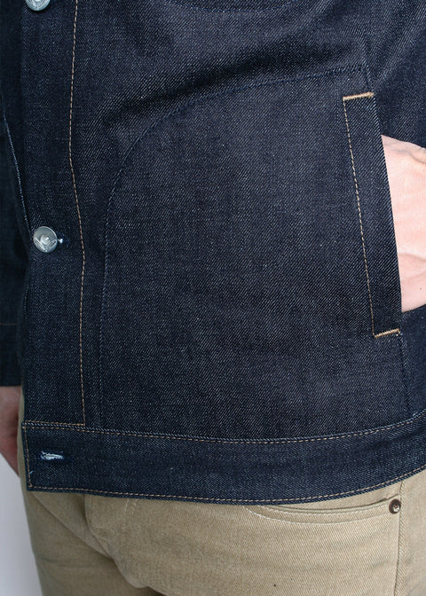 Ijji Raw Denim Work Jacket in Indigo at General Store